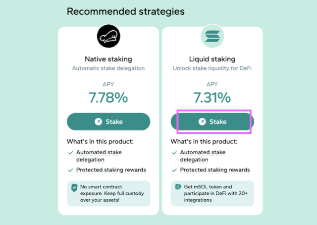 Liquid Staking選択