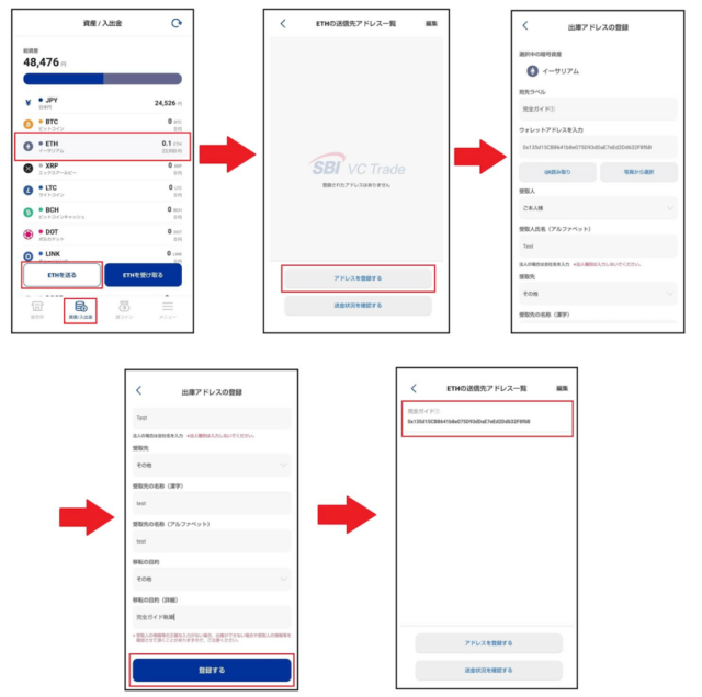 SBI VCトレード出金画面