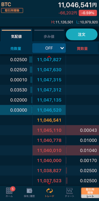 GMOコインアプリ画面2