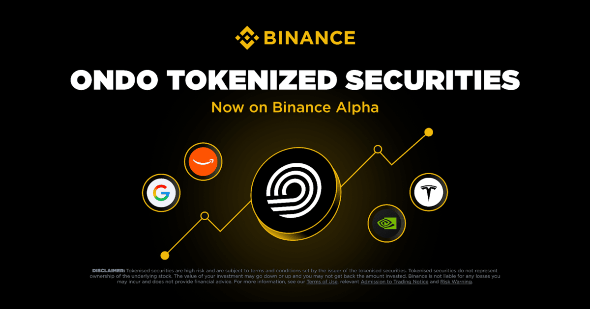 バイナンス、トークン化株式に再参入　Ondo米国株商品を提供