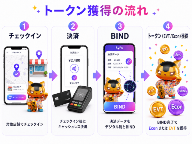 SyFuのチェックインとBINDの流れ（出典：SyFu）